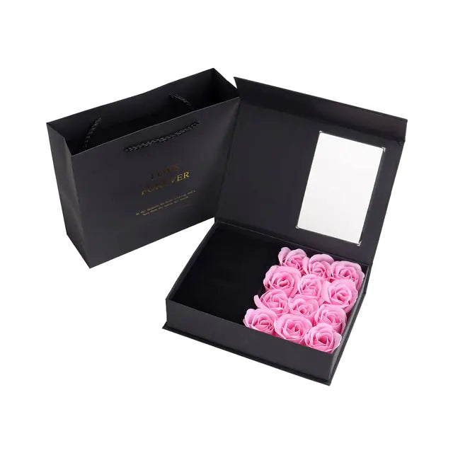 Coffret cadeau Rose Savon Fleur Artificielle