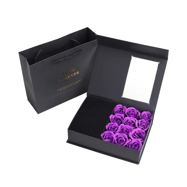 Coffret cadeau Rose Savon Fleur Artificielle