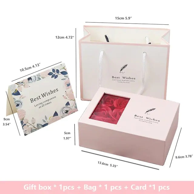 Coffret cadeau Rose Savon Fleur Artificielle