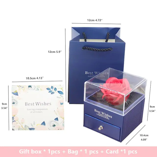 Coffret cadeau Rose Savon Fleur Artificielle