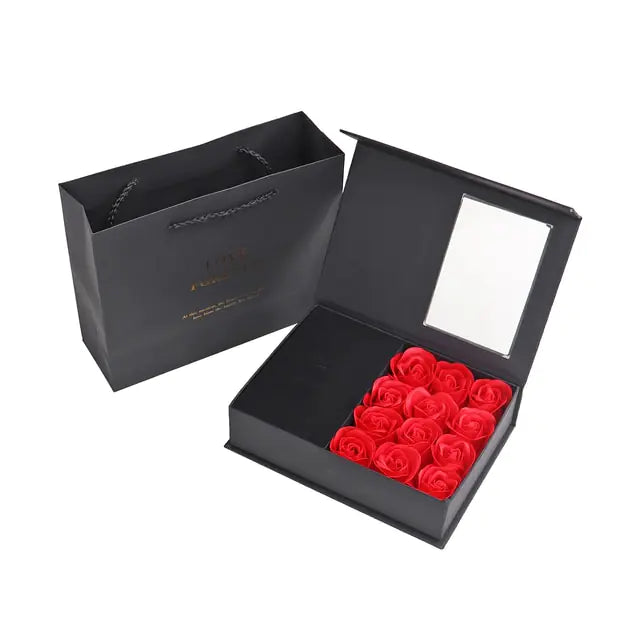 Coffret cadeau Rose Savon Fleur Artificielle