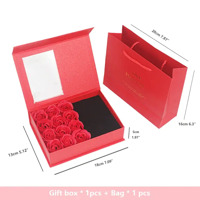 Coffret cadeau Rose Savon Fleur Artificielle